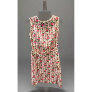 Vintage Jamison Boutique Sleeveless Strawberry Print Dress Size M (?) 40-60sn